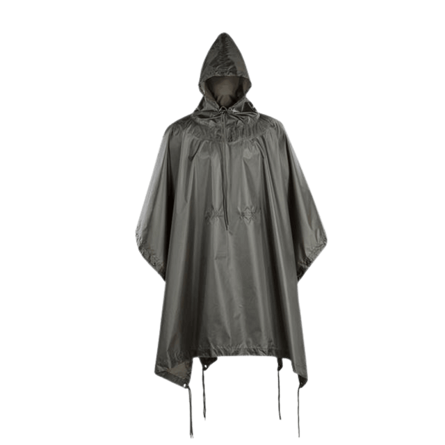 M-Tac Poncho i vandtæt materiale med hætte til udendørs brug.