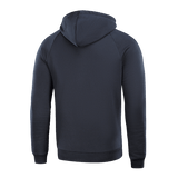 M-Tac Hættetrøje Cotton Raglan i sort set bagfra, med raglanærmer og løstsiddende pasform for komfort og bevægelsesfrihed.