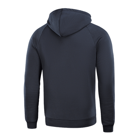 M-Tac Hættetrøje Cotton Raglan i sort set bagfra, med raglanærmer og løstsiddende pasform for komfort og bevægelsesfrihed.