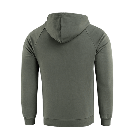 M-Tac Hættetrøje Cotton Raglan set bagfra, viser raglanærmer og hætte, perfekt til hverdagsbrug og aktiv livsstil.
