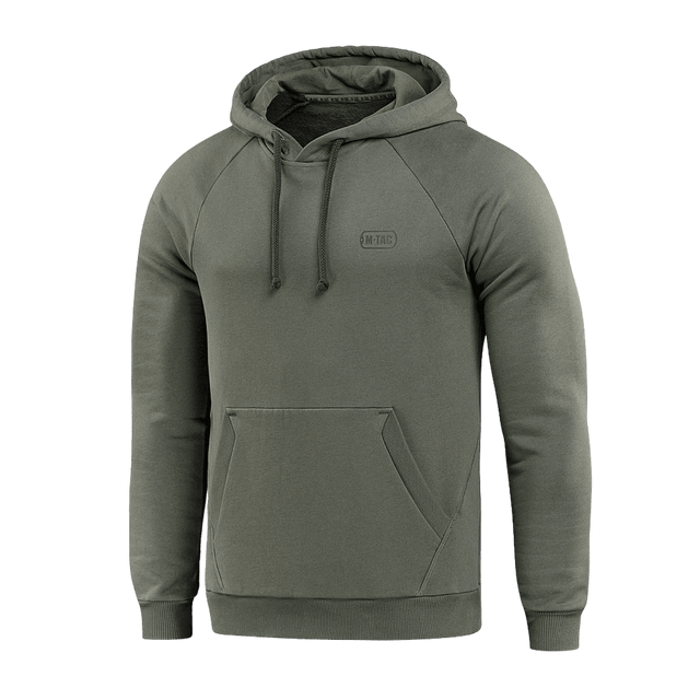 M-Tac Hættetrøje Cotton Raglan i grønt, 100% bomuld, med raglanærmer og løs pasform for komfort og bevægelsesfrihed.