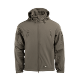 M-Tac Soft Shell Jakke med Liner i grå med aftageligt fleecefoer, let og vejrbeskyttende udendørsjakke.