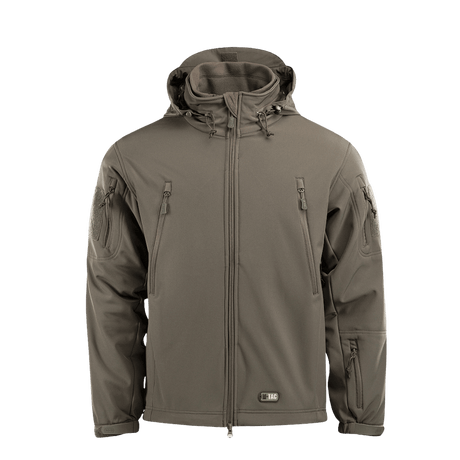 M-Tac Soft Shell Jakke med Liner i grå med aftageligt fleecefoer, let og vejrbeskyttende udendørsjakke.