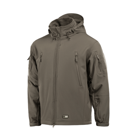 M-Tac Soft Shell Jakke med Liner i olivengrøn farve med aftagelig fleecefor og lynlås i fuld længde.