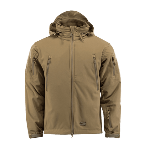 M-Tac Soft Shell Jakke med Liner i beige med aftagelig fleecefoer, vindtæt og vejrbeskyttende design.