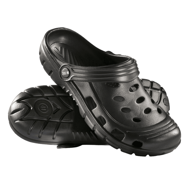 M-Tac Gummiclogs EVA sorte klipklapper med hælrem, støddæmpende EVA-sål og moderne design, perfekt mellem sandaler og klipklapper.
