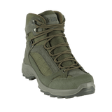 M-Tac Taktiske Sæsonstøvler i grøn med ruskind og Cordura stof, ideelt til taktiske opgaver og trekking i udfordrende terræn.