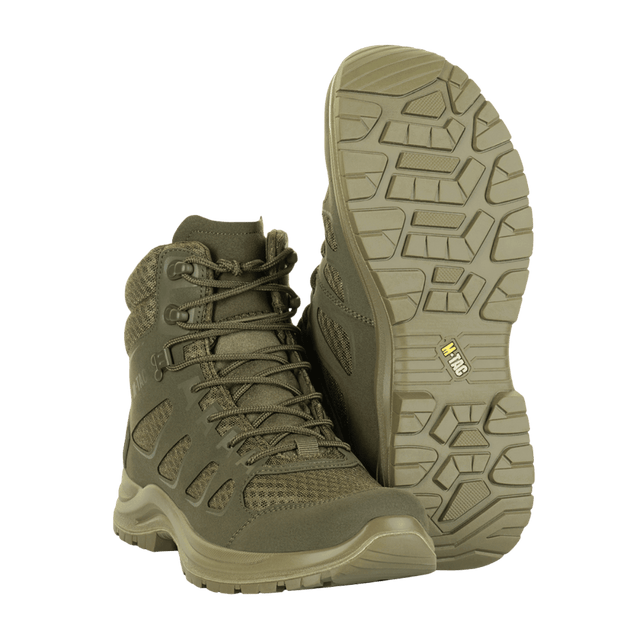 M-Tac Taktiske Sommerstøvler Iva i grønne nuancer, designet til komfort og ventilation, velegnet til taktiske opgaver og terrænvandring.