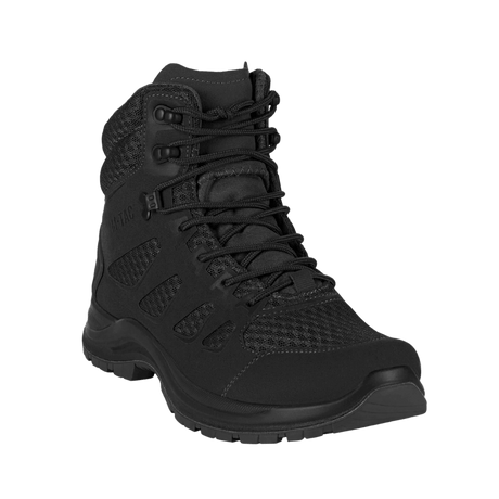 M-Tac Taktiske Sommerstøvler Iva i sort, designet med åndbart mesh og syntetisk nubuck for optimal komfort og ventilation.