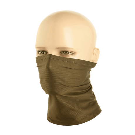 M-Tac Polartec Vent Tube Scarf i brun, alsidig til halstørklæde eller ansigtsmaske, fremstillet af fugtafledende Polartec® materiale.