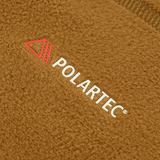 Polartec® Micro Series fleece material on M-Tac Anatomisk Tube Scarf med Snor Polartec, showcasing texture and logo detail.