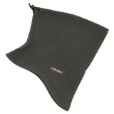 M-Tac Anatomisk Tube Scarf med Snor Polartec i sort fleece, designet til varmeisolering og alsidig brug som halsrør, ansigtsmaske og pandebånd.