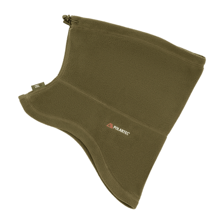M-Tac Anatomisk Tube Scarf med Snor Polartec i olivenfarvet fleece, alsidig og varm for ansigt og hals beskyttelse.