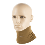 M-Tac Tube Scarf Polartec Power Grid i brun på mannequin, beskytter mod kulde og vind, multifunktionelt tilbehør.