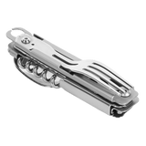 M-Tac Spork Bestiksæt med Karabinhage, kompakt feltbestik til camping og vandreture med ske, gaffel og flaskeåbner funktioner.