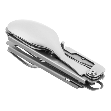 M-Tac Spork Bestiksæt med Karabinhage - praktisk feltbestik med integreret ske, gaffel og flaskeåbner, ideel til udendørs brug.