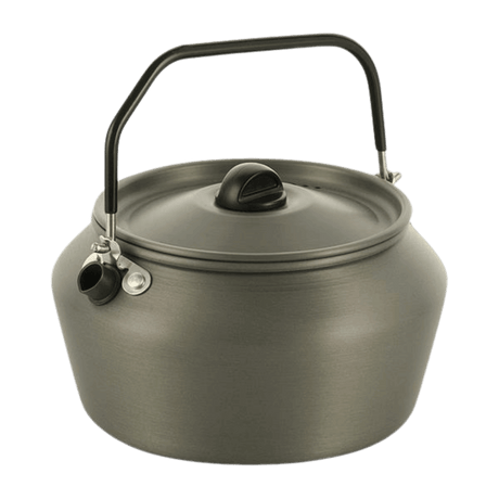 M-Tac Kedel 1,2 L rejsekedel i anodiseret aluminium med foldbar, gummibelagt hank, ideel til camping og udendørs aktiviteter.