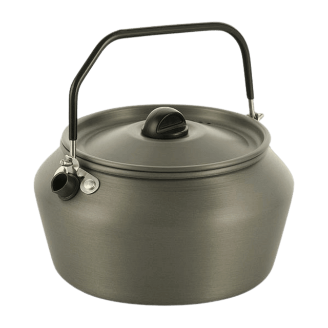 M-Tac Kedel 1,2 L rejsekedel i anodiseret aluminium med foldbar, gummibelagt hank, ideel til camping og udendørs aktiviteter.