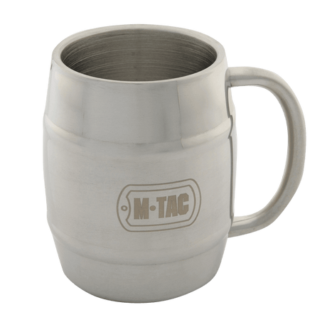 M-Tac Termokrus til Camping Øl – Rustfrit Stål, holdbart og dobbeltvægget krus i krom med 450 ml kapacitet til outdoor brug.