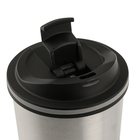 M-Tac Termokop 450 ml med Ventil i rustfrit stål med klassisk tud og luftventil, perfekt til at holde drikke varme eller kolde.