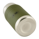 M-Tac Termoflaske 750 ml med Folde-ske i rustfrit stål, set nedenfra, ideel til camping, med moderne design.