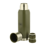 M-Tac Termoflaske Type 2 – 1 L i olivengrøn med aftagelig låg, ideel til varme og kolde drikke, camping, og daglig brug.
