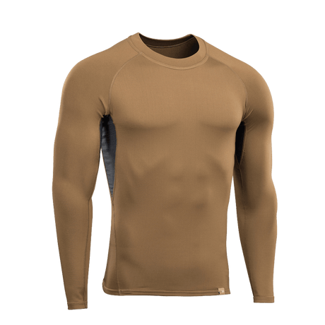 M-Tac ThermoLine Termoundertøj, brun langærmet base lag til termoregulering og åndbarhed under fysisk aktivitet og sport.