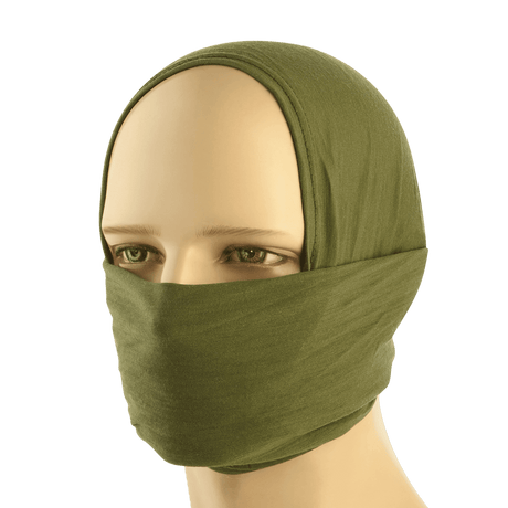M-Tac Tubehalstørklæde i Merinould multifunktionel, grøn balaklava lavet af australsk Merino-uld for varme og komfort.