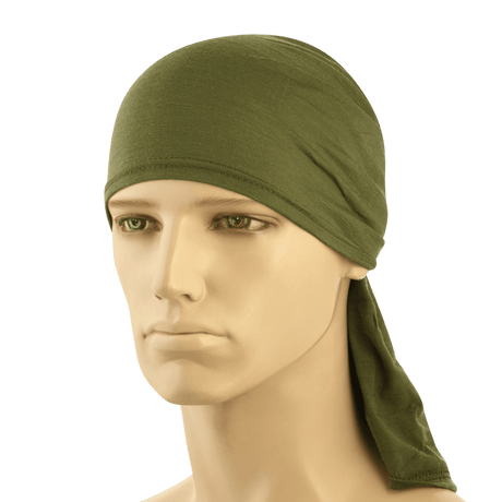 M-Tac Tubehalstørklæde i Merinould bruges som bandana på mannequin, ideel til mange anvendelser, fremragende varmeisolering.