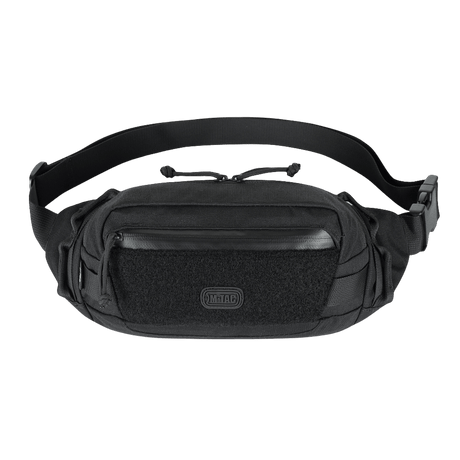 M-Tac Bæltetaske Gen.II i sort 600D polyester med lynlåse og justerbar rem til skulder eller bælte, perfekt til praktisk opbevaring.