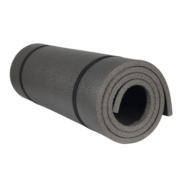 M-Tac Liggeunderlag 15 mm (60x180 cm) rullet op campingmadras i sort skumdesign
