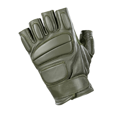 M-Tac Fingerløse Handsker Assault Tactical Mk.1 i læder med kno-pads og justerbar velcro for våbenhåndtering.