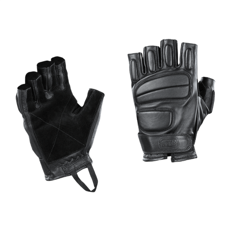 M-Tac Fingerløse Handsker Assault Tactical Mk.1 med læderforstærkning og justerbare velcro manchetter, ideel til taktisk brug.