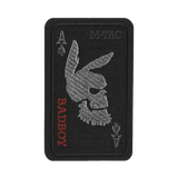 M-Tac Patch Bad Boy (Broderi) med kaninske kranium på ace of spades, broderet på Cordura 500D. Dimensioner: 8 x 5 cm, Velcro fastgørelse.