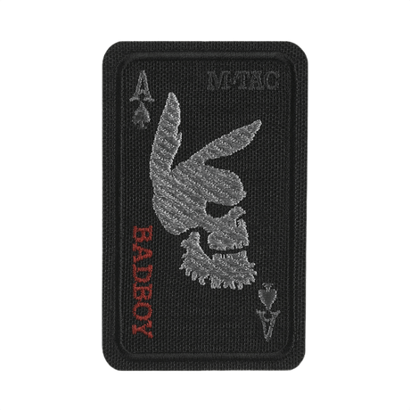 M-Tac Patch Bad Boy (Broderi) med kaninske kranium på ace of spades, broderet på Cordura 500D. Dimensioner: 8 x 5 cm, Velcro fastgørelse.