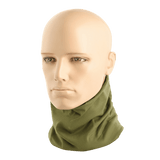 M-Tac Bomuld Tube Scarf på mannequin, alsidig bomuldshalsedisse ideel til fritids- og taktisk brug, khakifarvet og hurtigtørrende.