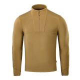 M-Tac Centurion Microfleece Jakke i brun farve med YKK-lynlås og forstærkede skuldre, designet til varme og bevægelighed.