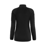 Sort M-Tac Combat Fleece Jakke Dame – Polartec og taktisk, bagfra visning, med ergonomisk pasform og slidstærke albuepaneler.