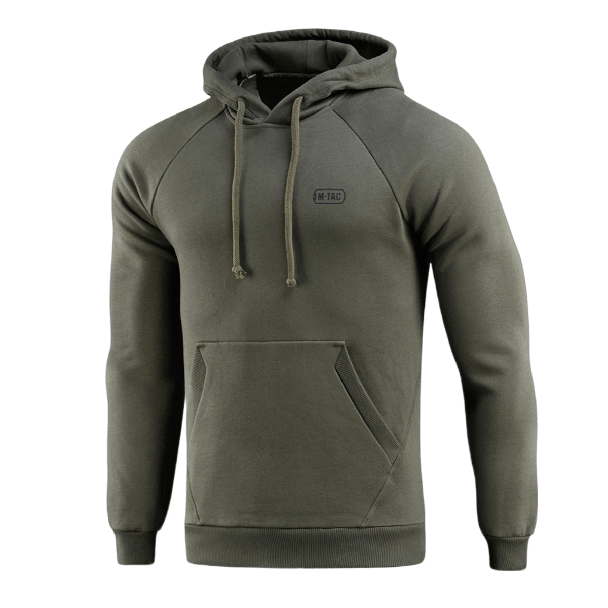 M-Tac Cotton Raglan Hard Hoodie i grønt med kængurulomme og hætte, designet til hverdags- og fritidstøj.