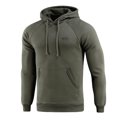 M-Tac Cotton Raglan Hard Hoodie i grønt med kængurulomme og hætte, designet til hverdags- og fritidstøj.