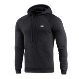 Sort M-Tac Cotton Raglan Hard Hoodie i 100% bomuld med kængurulomme, perfekt til efterår, vinter og forår. Komfortabel og varm.