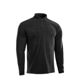 M-Tac Delta Fleece Jakke i sort, let og varm med tommelhuller, ideel til udendørs aktiviteter i koldt vejr.