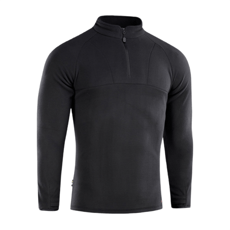M-Tac Delta Polartec Raglan Jakke i sort med høj krave og halv lynlås, ideel til hverdagsbrug og udendørs aktiviteter.