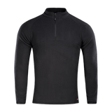M-Tac Delta Polartec Raglan Jakke i sort fleece til hverdagsbrug og udendørsaktiviteter, med høj krave og halv lynlås.