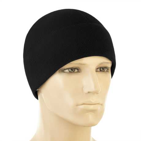M-Tac Watch Cap Elite Fleece Beanie Hat Slimtex på mannequin, velegnet til taktisk brug og vinteraktiviteter, varm og hurtigtørrende.