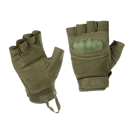 M-Tac Fingerløse Handsker Assault Tactical Mk.3 med forstærket håndflade og velcro, ideelle til våbenbrug og komfort.