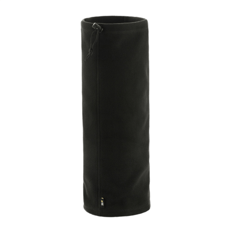 M-Tac Fleece Neck Gaiter med Snor i sort fleece materiale med justerbar snor, alsidigt tilbehør til koldt vejr, dimensioner 47 x 25 cm.