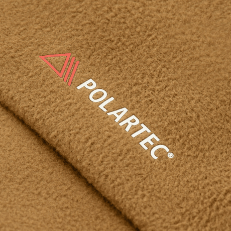 Close-up af Polartec Micro Series fleece stof brugt i M-Tac Fleece Watch Cap Light Polartec