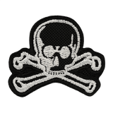 M-Tac Patch Old Skull Velcro med 3D-effekt i tekstil, taktisk morale patch med sort og hvidt dødningehoveddesign, dimensioner 45 x 55 mm.