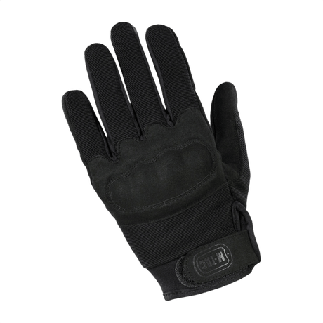 M-Tac Handsker Assault Tactical Mk.5 handsker med knoglebeskyttelse og velcro-lukning, designet til skydning og taktisk brug. Materiale: læderimitat, nylon.